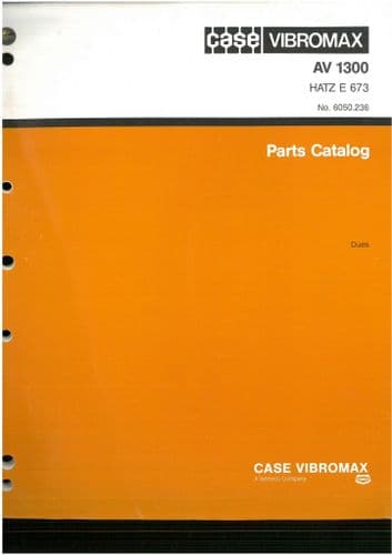Case Vibromax AV1300 HATZ E673  Parts Manual AV 1300
