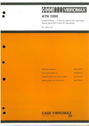 Case Vibromax  Roller ATN 1000  Parts Manual ATN1000