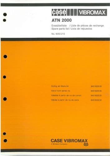 Case Vibromax  Roller ATN 2000 Parts Manual ATN2000