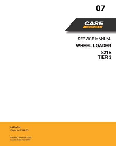 Case Wheel Loader 821E Tier 3  Workshop Service Manual