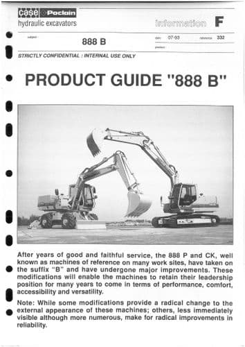 Case Wheeled Excavator 888B Product Guide Brochure