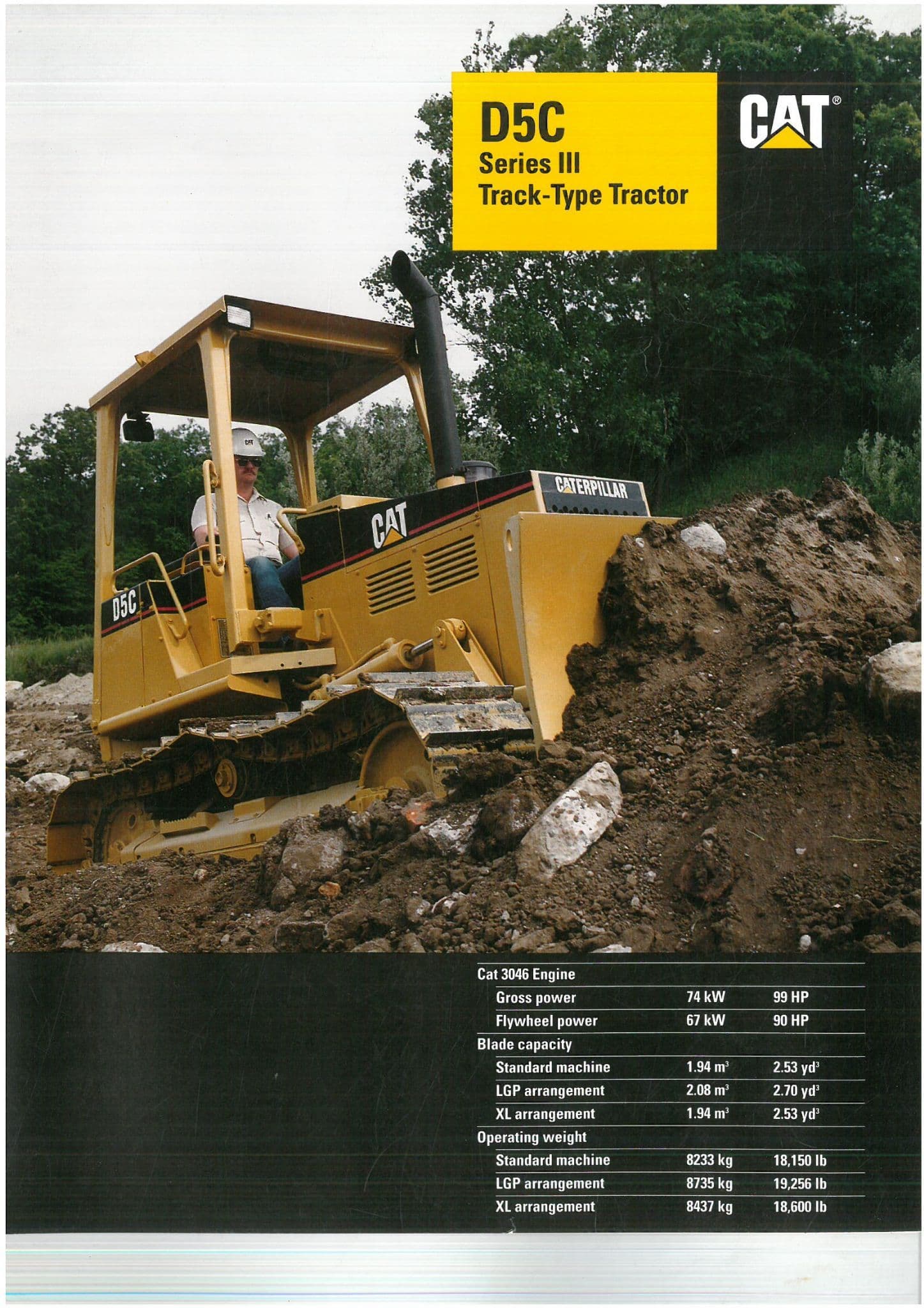 Cat Caterpillar D5C SERIES III Track Type Tractor Brochure - D 4 C Series 3
