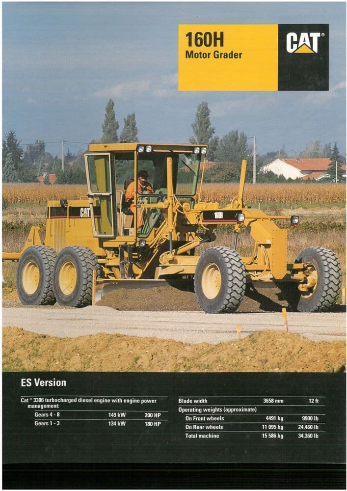 Cat Caterpillar Motor Grader 160H Brochure