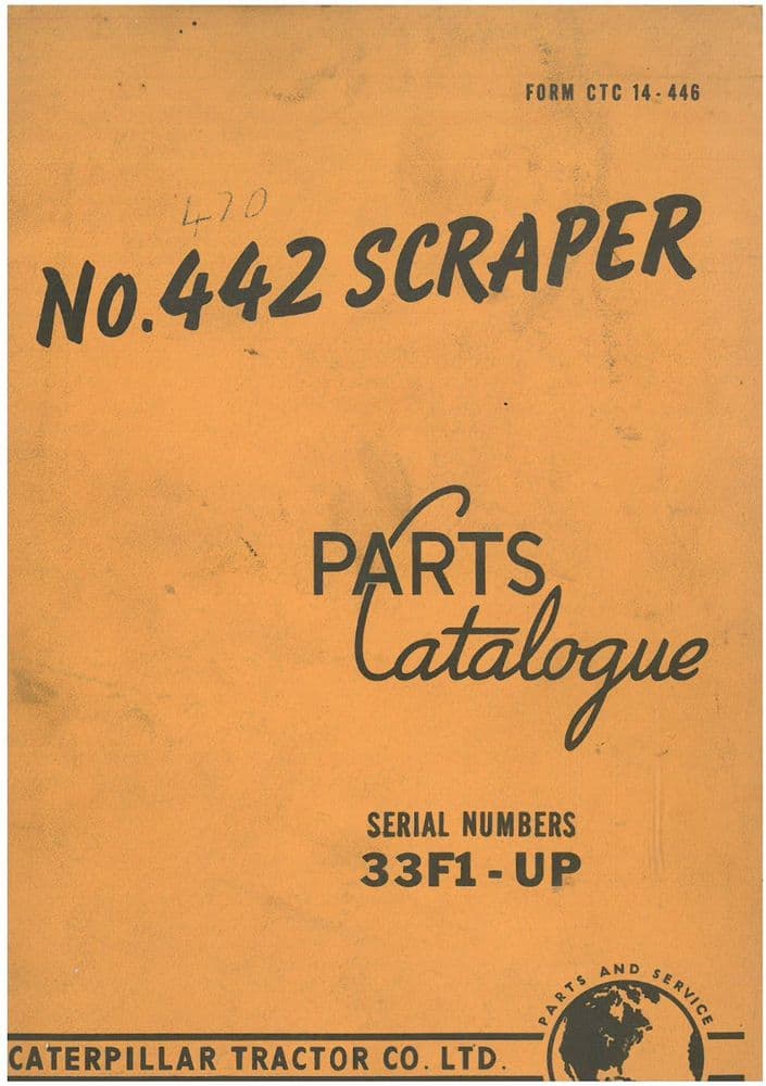 CAT Caterpillar Scraper 442 Parts Manual ORIGINAL