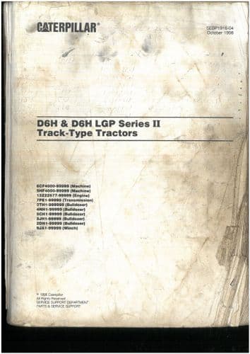CAT Caterpillar Track Type Tractor D6H & D6H LGP Series II Workshop Service  Manual - ORIGINAL