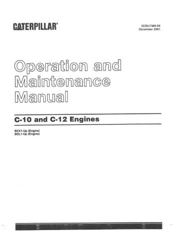 Caterpillar C10 & C12 Engine Operators Manual
