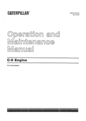 Caterpillar C9 Engine Operators Manual
