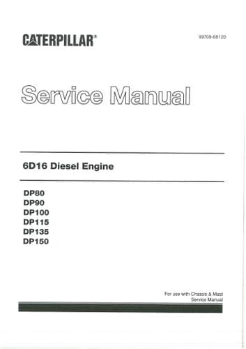 Caterpillar Diesel Engine 6D16 Workshop Service Manual  DP80 DP90 DP100 DP115 DP135 DP150