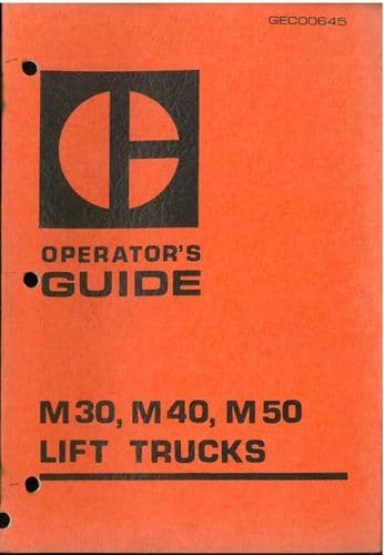 Caterpillar Forklift Lift Truck M30 M40 M50 Operators Guide Manual