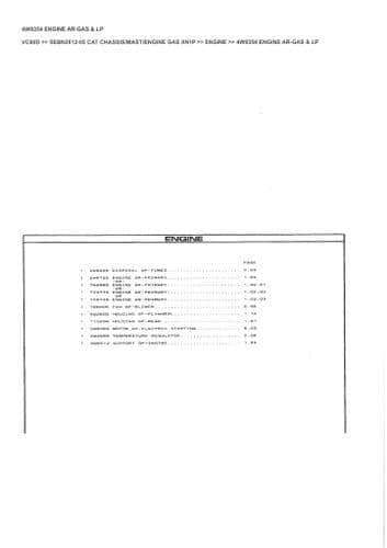 Caterpillar Forklift Lift Truck V40D/V50D/VC60D - Diesel XN1P Engine - Parts Manual
