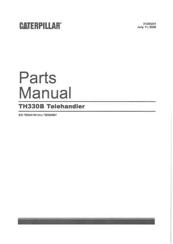 Caterpillar Telehandler TH330B Parts Manual