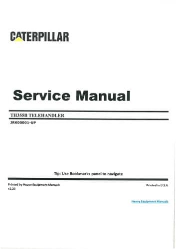 Caterpillar Telehandler TH335B Workshop Service Manual
