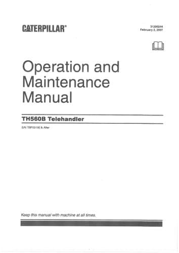 Caterpillar Telehandler TH560B Operators Manual