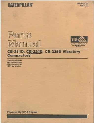 Caterpillar Vibratory Compactor CB214D CB224D CB225D Parts Manual - CB 214 224 225 D 214D 224D 225D
