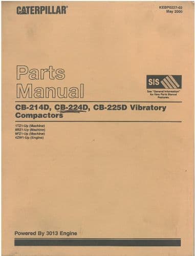Caterpillar Vibratory Compactor CB214D CB224D CB225D Parts Manual - ORIGINAL