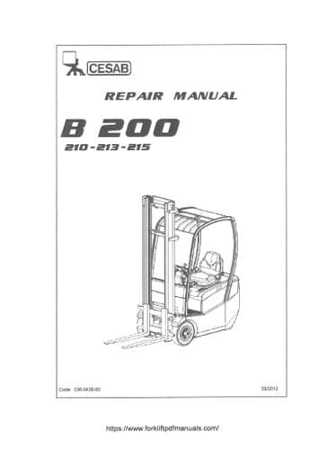 Cesab Forklift Truck B200 B210 B213 B215 Workshop Repair Manual