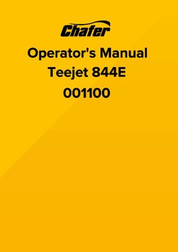 Chafer Sprayer Application Rate Controller TeeJet 844E Operators Manual