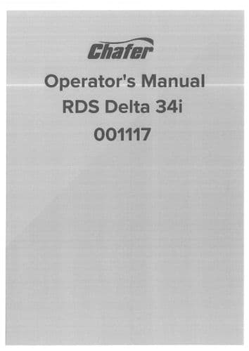 Chafer Sprayer Controller RDS Delta 34i 001117 Operators Manual