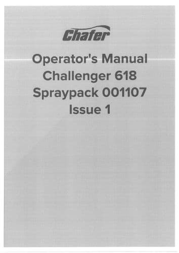 Chafer Spraypack Challenger 618 Operators Manual