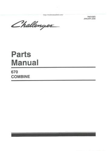 Challenger Combine 670 Parts Manual
