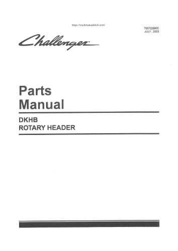 Challenger Rotary Header DKHB Parts Manual