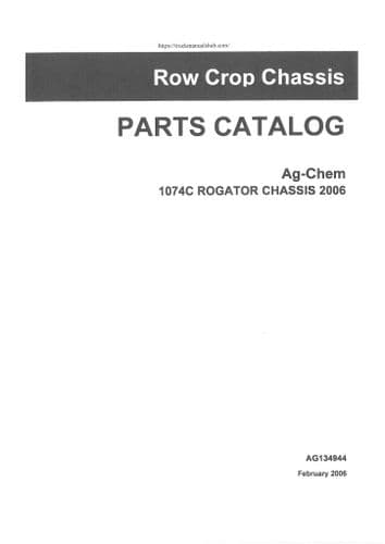 Challenger Row Crop Chassis 1074C Rogator Parts Manual