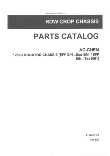 Challenger Row Crop Chassis 1286C Rogator Parts Manual