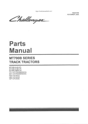 Challenger Track Tractors MT700B Series Parts Manual