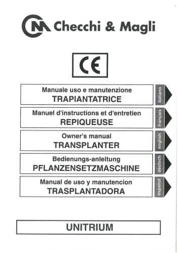Checchi & Magli Transplanter UniTrium Operators Manual