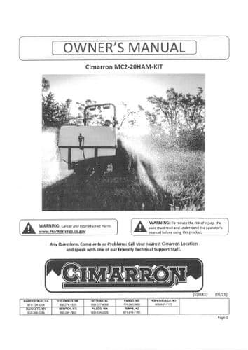 Cimarron Boombuster MC2-20HAM Operators Manual
