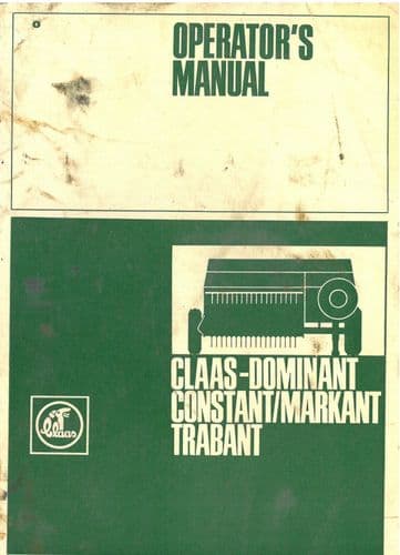 Claas Baler Dominant Constant Markant Trabant Operators Manual