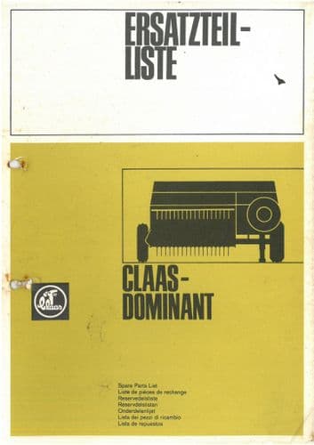 Claas Baler Dominant Parts Manual - IN GERMAN ONLY - ORIGINAL