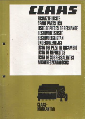 Claas Baler Markant 55 Parts Manual