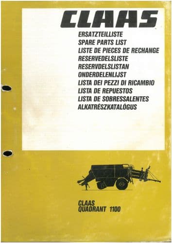 Claas Baler Quadrant 1100 Parts Manual