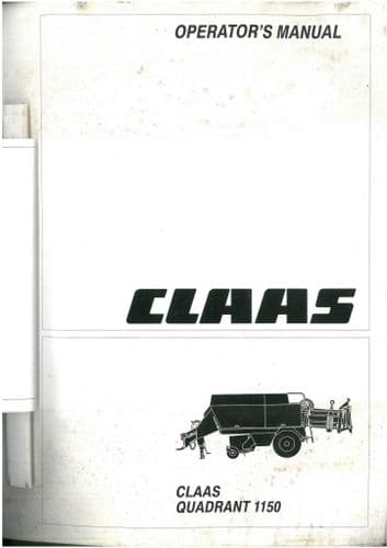 Claas Baler Quadrant 1150 Operators Manual