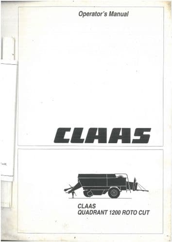 Claas Baler Quadrant 1200 Operators Manual - ORIGINAL (1)