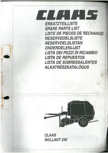 Claas Baler Rollant 240 Parts Manual
