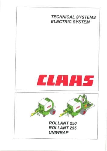 Claas Baler Rollant 250  255 Electric System Workshop Service Manual