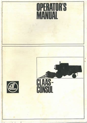 Claas Combine Consul Operators Manual