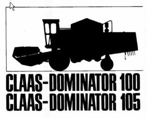 Claas Combine Dominator 100 & 105 Parts Manual