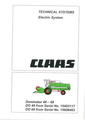 Claas Combine Dominator 48 - 68 Electric System Workshop Service Manual