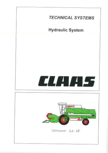Claas Combine Dominator 48 - 68 Hydraulic Workshop Service Manual