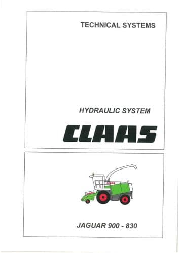 Claas Combine Jaguar 900 - 830 Hydraulic Workshop Service Manual