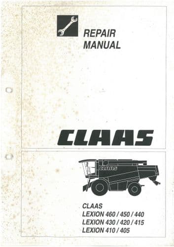 Claas Combine Lexion 405 410 415 420 430 440 450 460 480 Workshop Service Repair Manual