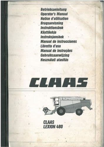 Claas Combine Lexion 480 Operators Manual