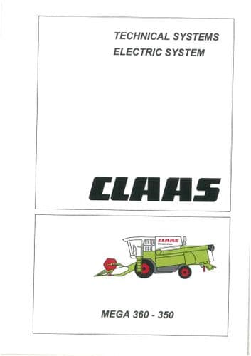 Claas Combine Mega 360-350 Electric System Workshop Service Manual
