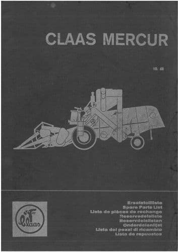 Claas Combine Mercur Parts Manual