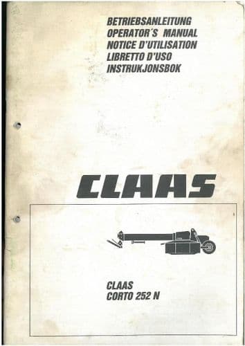 Claas Corto Mower 252N Operators Manual - 252 N
