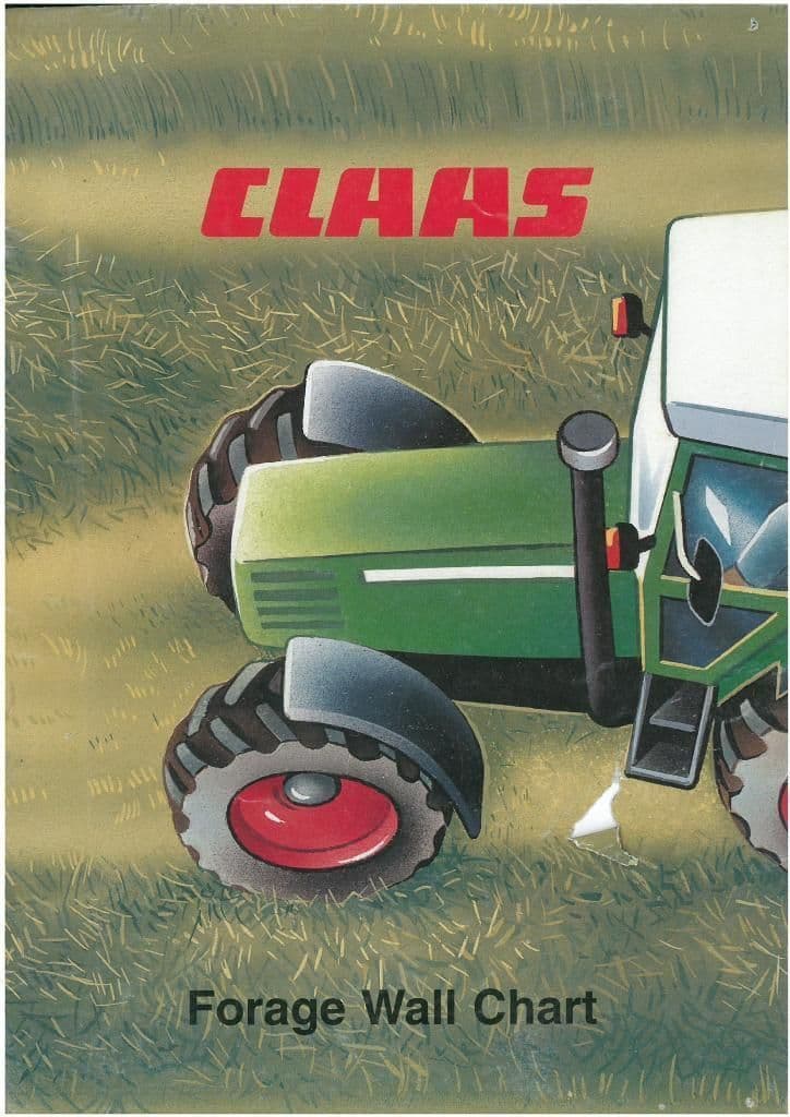 Claas Forage Wall Chart Brochure - Mower Tedder Forager Baler Rake