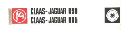 Claas Forager Jaguar 685 & 690 Parts Manual